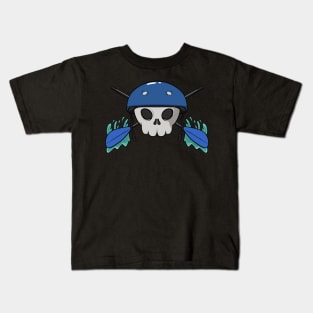 Rafting crew Jolly Roger pirate flag (no caption) Kids T-Shirt
